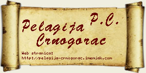 Pelagija Crnogorac vizit kartica